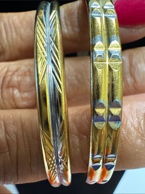 Gold-Tone Textured Bangle Bracelet Set - Women's Jewelry